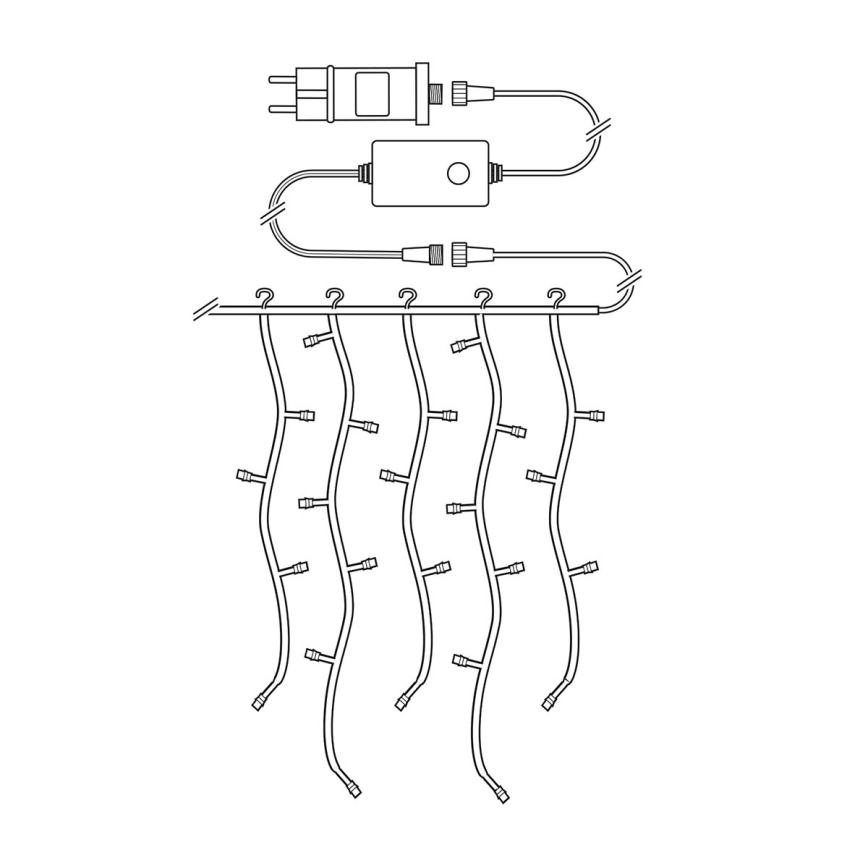 LED spoljašnja božićna zavesa 400xLED/8 funkcija 11m IP65 Wi-Fi Tuya hladna bela