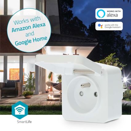 Pametna utičnica 3680W/230V/ Tip E/16A Wi-Fi Tuya IP44