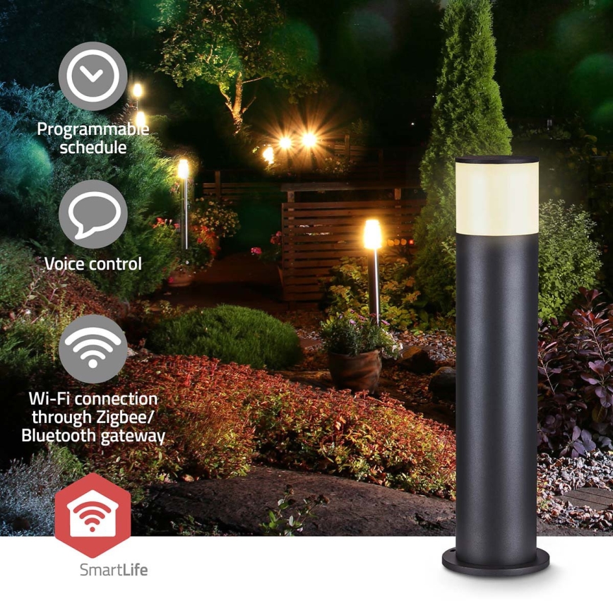 LED RGBW prigušiva spoljašnja lampa SmartLife LED/10W/230V IP65 Wi-Fi Tuya crna