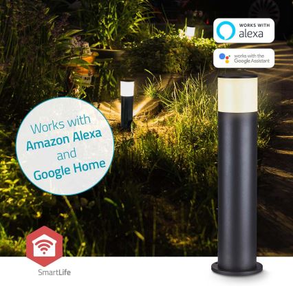 LED RGBW prigušiva spoljašnja lampa SmartLife LED/10W/230V IP65 Wi-Fi Tuya crna