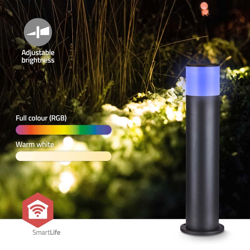 LED RGBW prigušiva spoljašnja lampa SmartLife LED/10W/230V IP65 Wi-Fi Tuya crna
