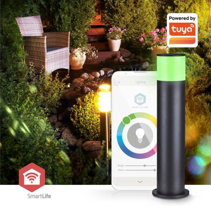 LED RGBW prigušiva spoljašnja lampa SmartLife LED/10W/230V IP65 Wi-Fi Tuya crna