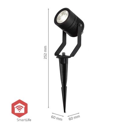 Komplet 3x LED RGBW prigušiva spoljašnja lampa SmartLife LED/3W/230V IP65 Wi-Fi Tuya crna