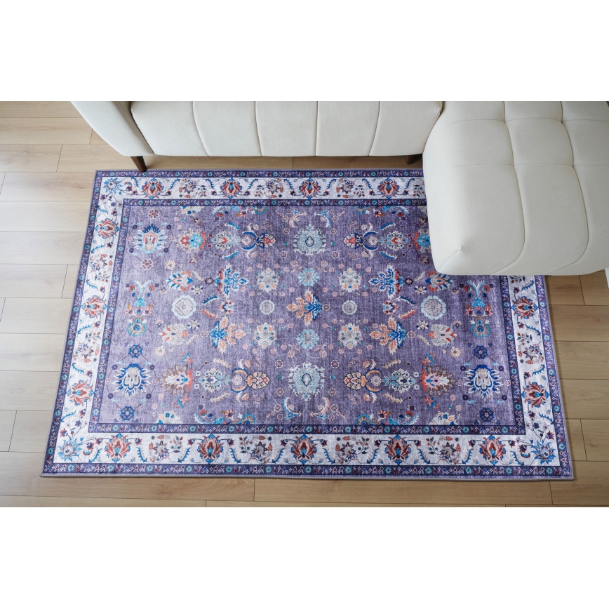 Neklizajući orijentalni tepih PRINT SHINE 70x140 cm, plavi