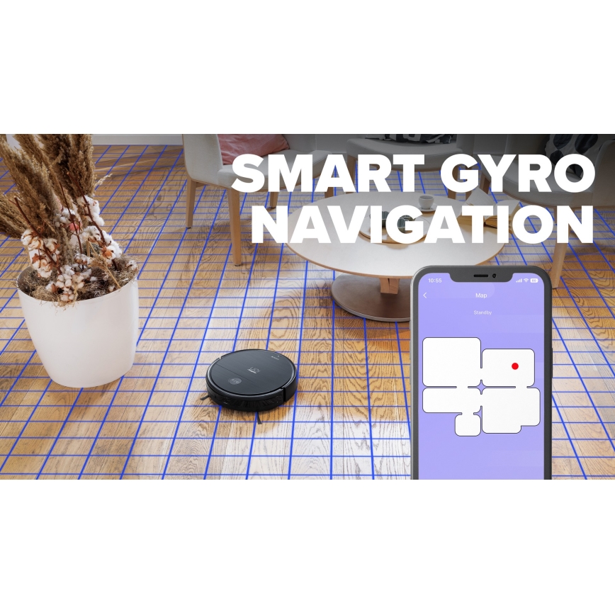 Niceboy ION Charles i6 - Pametan robotski usisivač 2u1 2600 mAh Wi-Fi crna