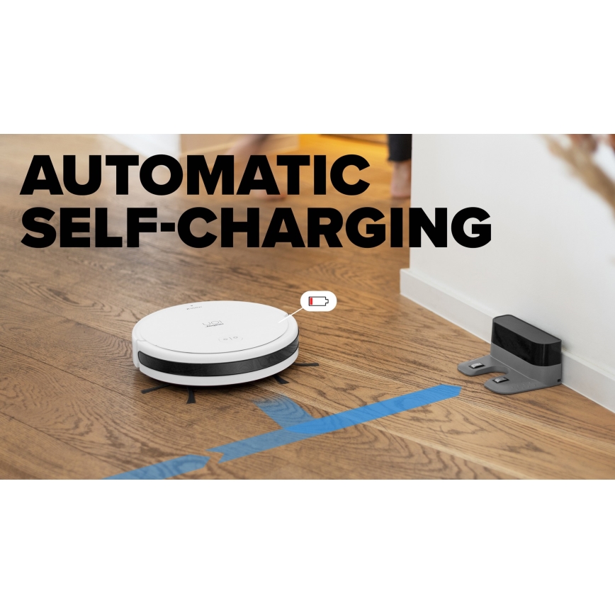 Niceboy ION Charles i6 - Pametni robotski usisivač 2u1 2600 mAh Wi-Fi beo