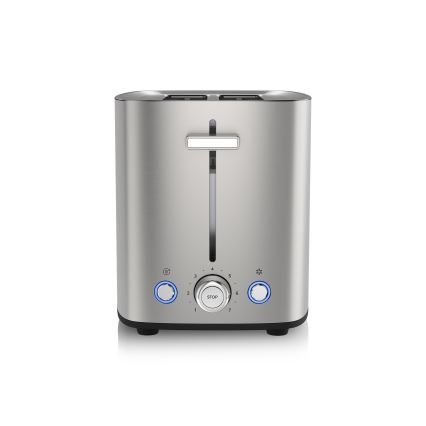 Niceboy ION Cruncher C4 - Toster sa dva utora i rešetkom za podgrevanje, 850 W/230 V, nerđajući čelik