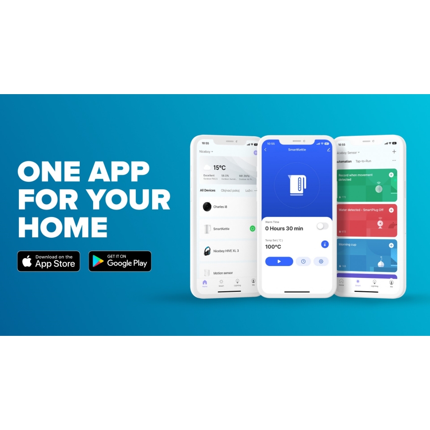 Niceboy ION SmartKettle - Pametni brzi električni čajnik sa termoregulacijom 1,7 l 2200W/230V Wi-Fi bela