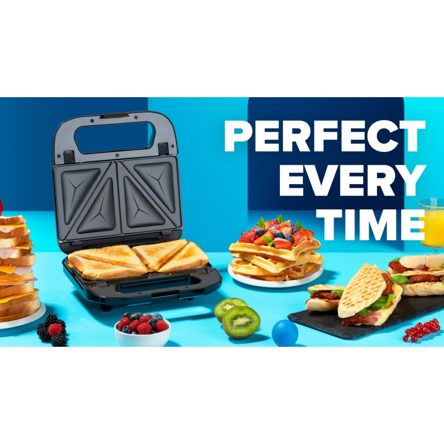 Niceboy ION Snacker S3 - Toster 3 u 1 750W/230V nerđajući čelik/crna