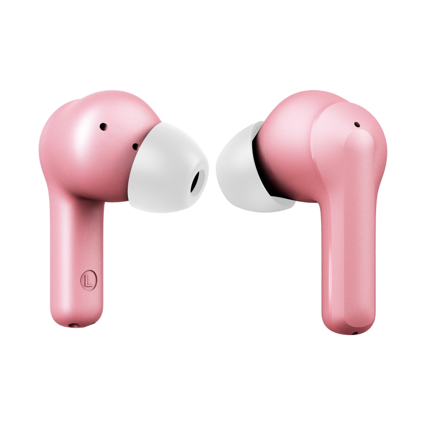 Niceboy Pins 4 - Bežične slušalice sa aktivnim poništavanjem buke (ANC), 400 mAh + 2x 50 mAh, IPX4, ružičaste