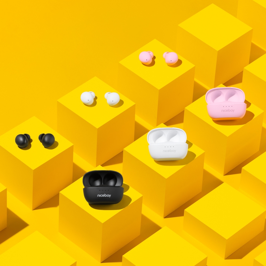 Niceboy Podsie 4 POP - Bežične slušalice 400 mAh + 2x 40 mAh IPX4 crne