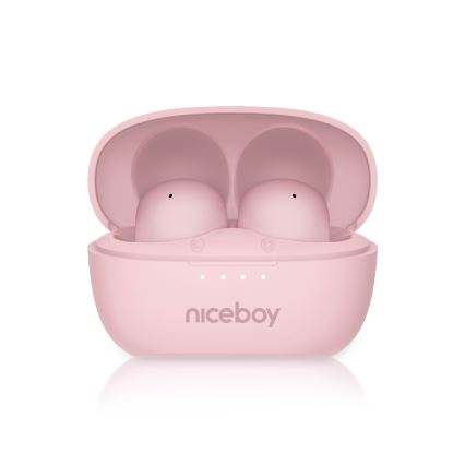 Niceboy Podsie 4 POP - Bežične slušalice 400 mAh + 2x 40 mAh IPX4 ružičaste