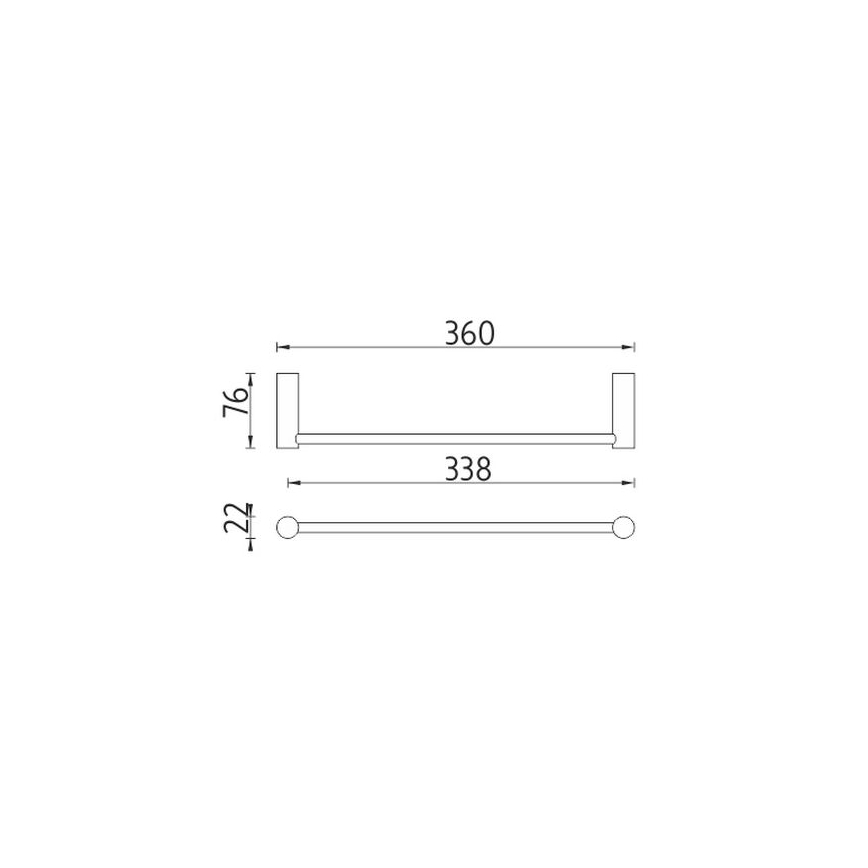 NIMCO BR 11035-26 - Zidni držač za peškire BORMO, 36 cm, sjajni hrom