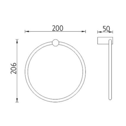 NIMCO BR 11060L-26 - Zidni držač za peškire BORMO Ø 20 cm, sjajni hrom