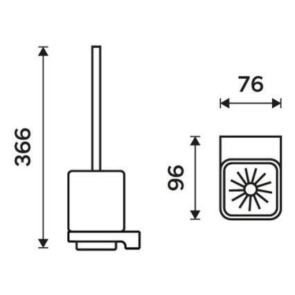 NIMCO MA 29094KN-26 - Zidna WC četka MAYA, bela/hrom visokog sjaja