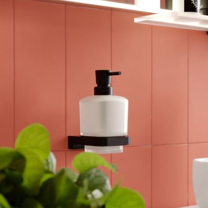 NIMCO MAC 2905831C-T-90 - Zidni dozator tečnog sapuna i držač za četkice za zube MAYA 320 ml matirano staklo/mat crna