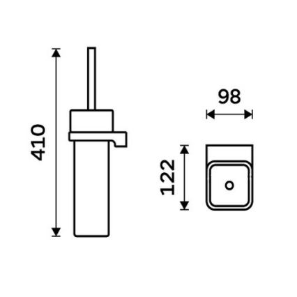 NIMCO MAC 29094K-90 - Zidna WC četka MAYA bela/mat crna