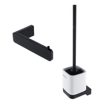 NIMCO MAC set-94KN-90 - Zidna WC četka i držač toaletnog papira MAYA bela/mat crna