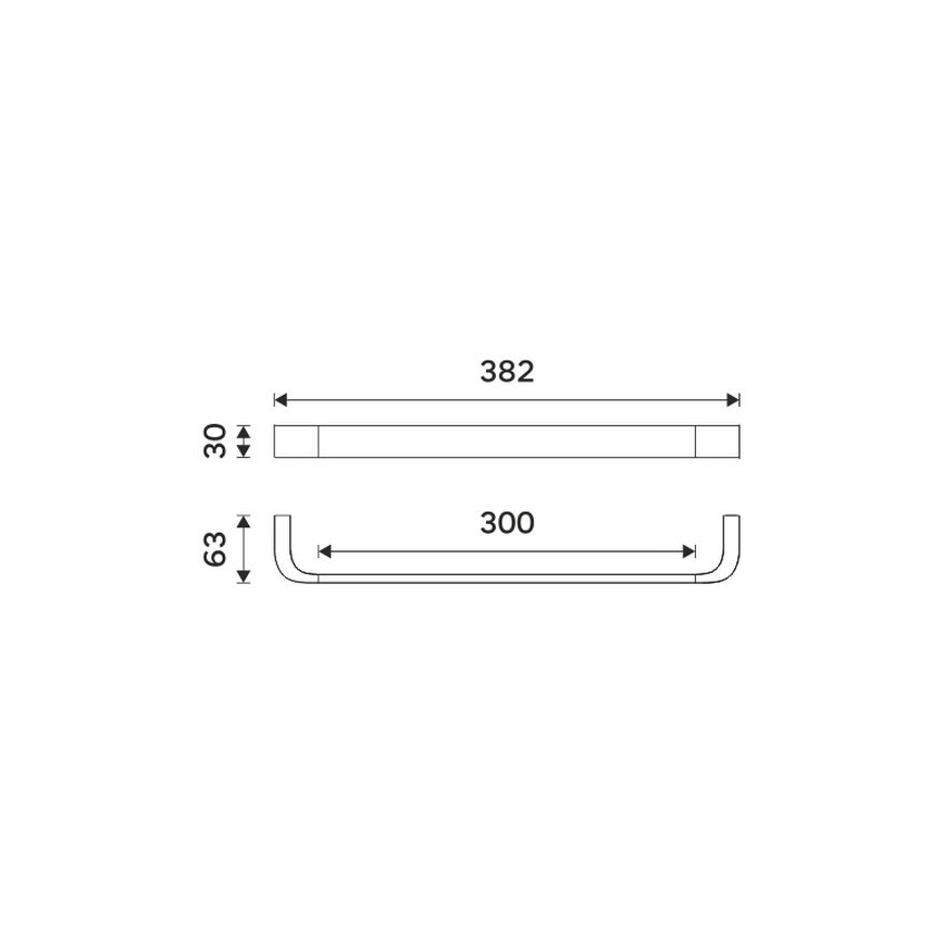 NIMCO NK 30035-26 - Zidni držač za peškire NIKAU 39 cm sjajni hrom