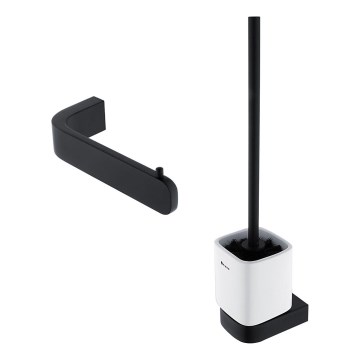 NIMCO NKC set-94KN-90 - Zidna četka za WC i držač toaletnog papira NIKAU bela/mat crna