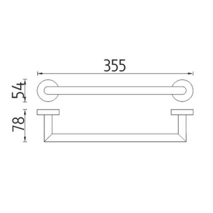 NIMCO UN 13035A-26 - Zidna vešalica za peškire UNIX 36 cm sjajni hrom