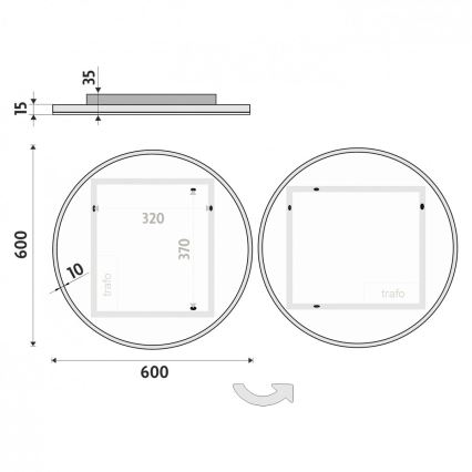 NIMCO ZP 26000R - LED kupatilsko ogledalo sa pozadinskim LED osvetljenjem LED/26W/230V 6500K prečnik 60 cm IP44
