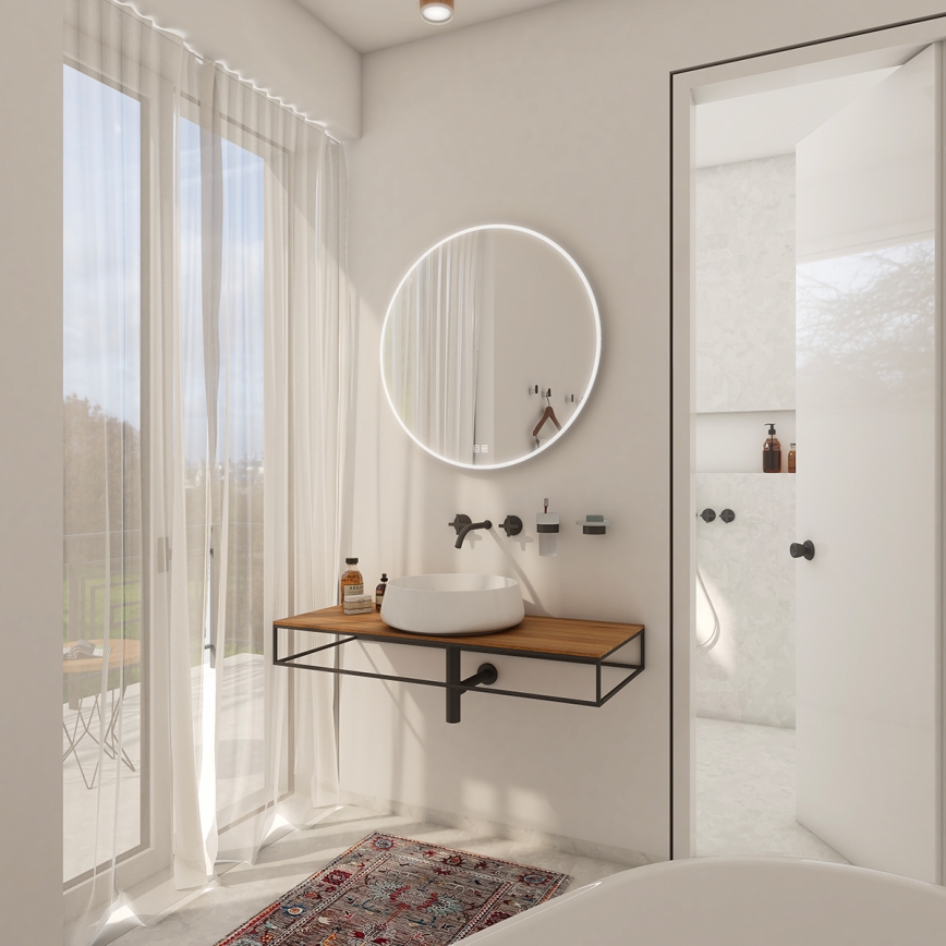 NIMCO ZP 26000RVX - LED prigušiva ogledalo za kupatilo sa pozadinskim LED osvetljenjem LED/26W/230V 3000-6500K prečnika 60 cm IP44