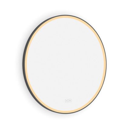 NIMCO ZPC 28000RVX-90 - LED prigušiva ogledalo za kupatilo sa pozadinskim osvetljenjem LED/26W/230V 3000-6500K Ø 60 cm mat crna IP44