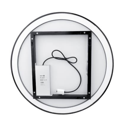 NIMCO ZPC 28000RVX-90 - LED prigušiva ogledalo za kupatilo sa pozadinskim osvetljenjem LED/26W/230V 3000-6500K Ø 60 cm mat crna IP44