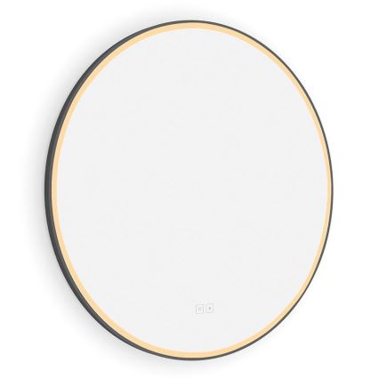 NIMCO ZPC 28001RVX-90 - LED prigušiva ogledalo za kupatilo sa pozadinskim osvetljenjem LED/33W/230V 3000-6500K pr. 70 cm mat crna IP44