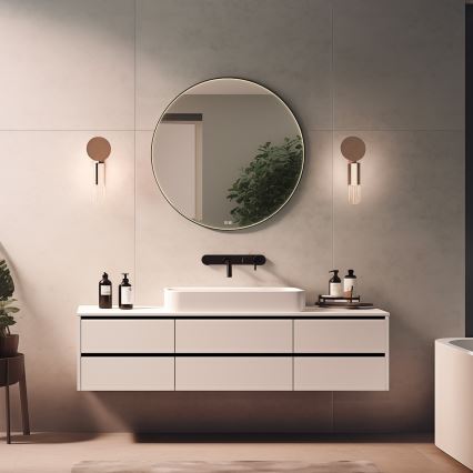 NIMCO ZPC 31000RVX-90 - LED prigušiva ogledalo za kupatilo sa pozadinskim LED osvetljenjem LED/20W/230V 3000-6500K prečnik 60 cm mat crna IP44