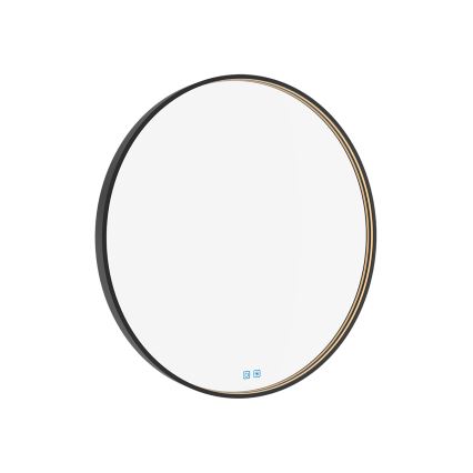 NIMCO ZPC 31002RVX-90 - LED prigušiva kupatilsko ogledalo sa pozadinskim osvetljenjem LED/26W/230V 3000-6500K, prečnik 80 cm, mat crna, IP44