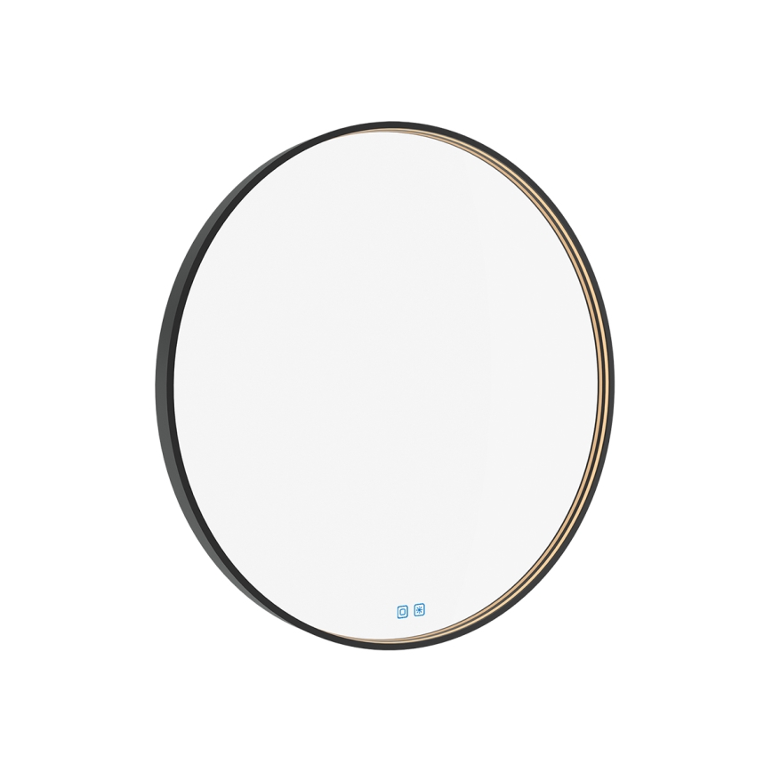 NIMCO ZPC 31002RVX-90 - LED prigušiva kupatilsko ogledalo sa pozadinskim osvetljenjem LED/26W/230V 3000-6500K, prečnik 80 cm, mat crna, IP44