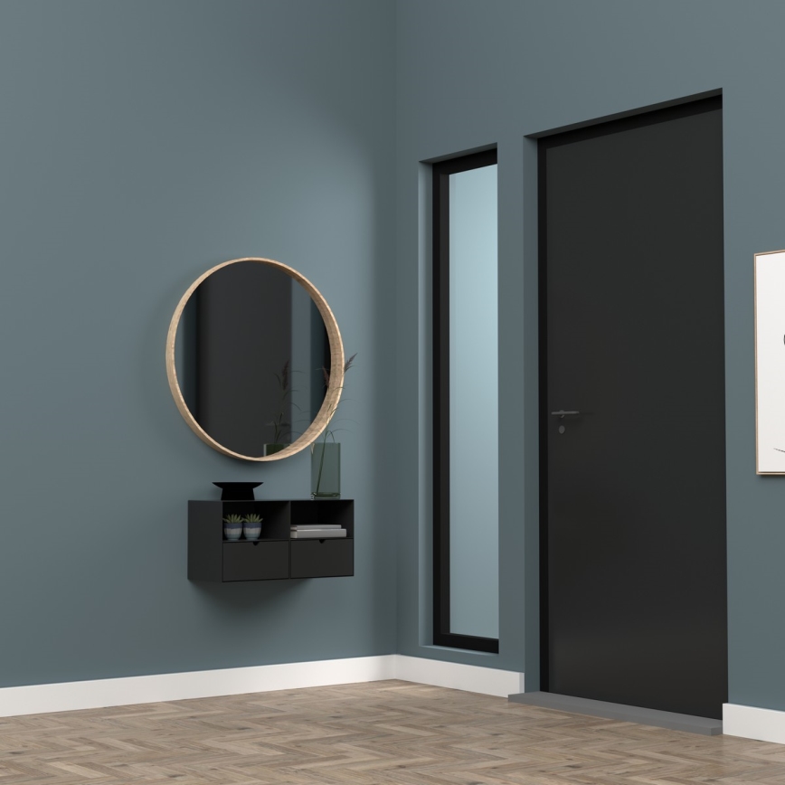 Noćni ormarić BEKIM sa mogućnošću montaže na zid, crni