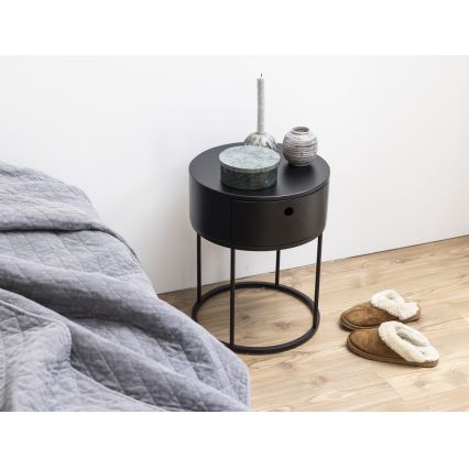 Noćni ormarić COLUM, crne boje