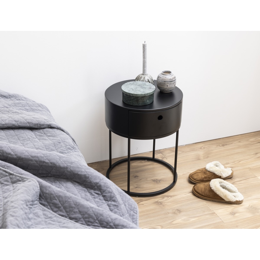 Noćni ormarić COLUM, crne boje