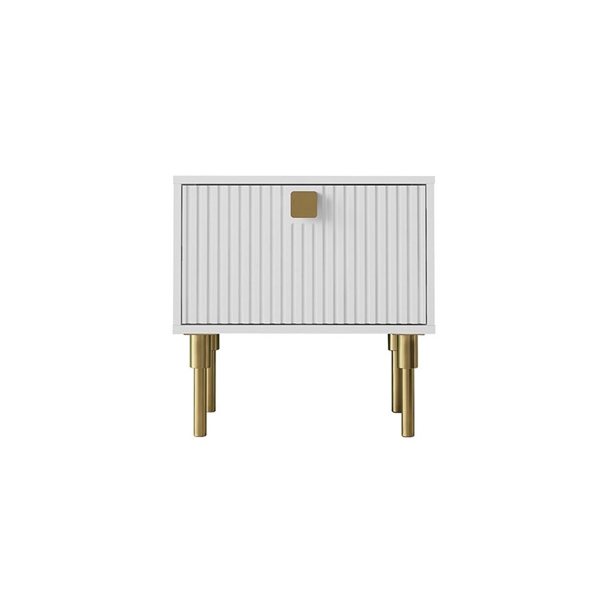 Noćni ormarić DORSET 50x50 cm bijela/zlatna