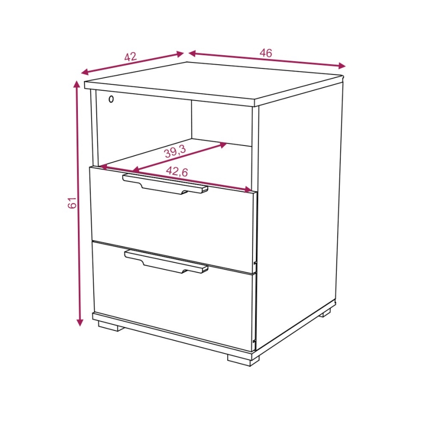 Noćni ormarić NED hrast sonoma
