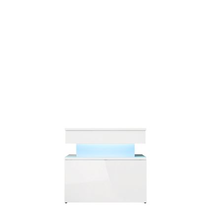 Noćni ormarić sa LED osvetljenjem GLOSSA 51x55 cm bela/visoki sjaj