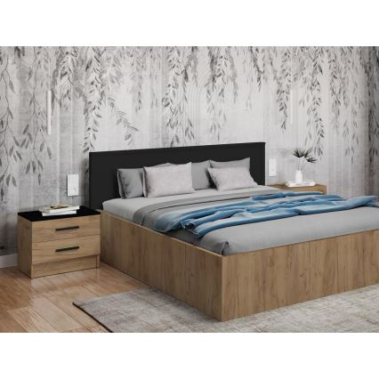 Noćni ormarić TOD hrast craft/crna