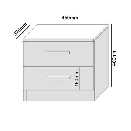 Noćni ormarić TOD, hrast Wotan