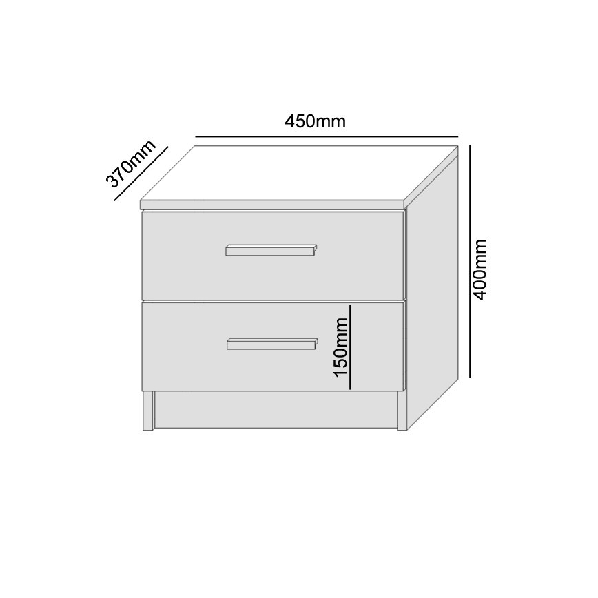 Noćni ormarić TOD, hrast Wotan