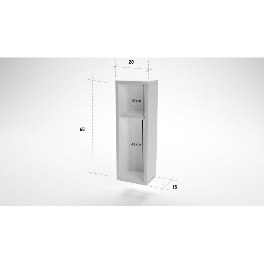 Noćni ormarić TURRA 65x20 cm beli