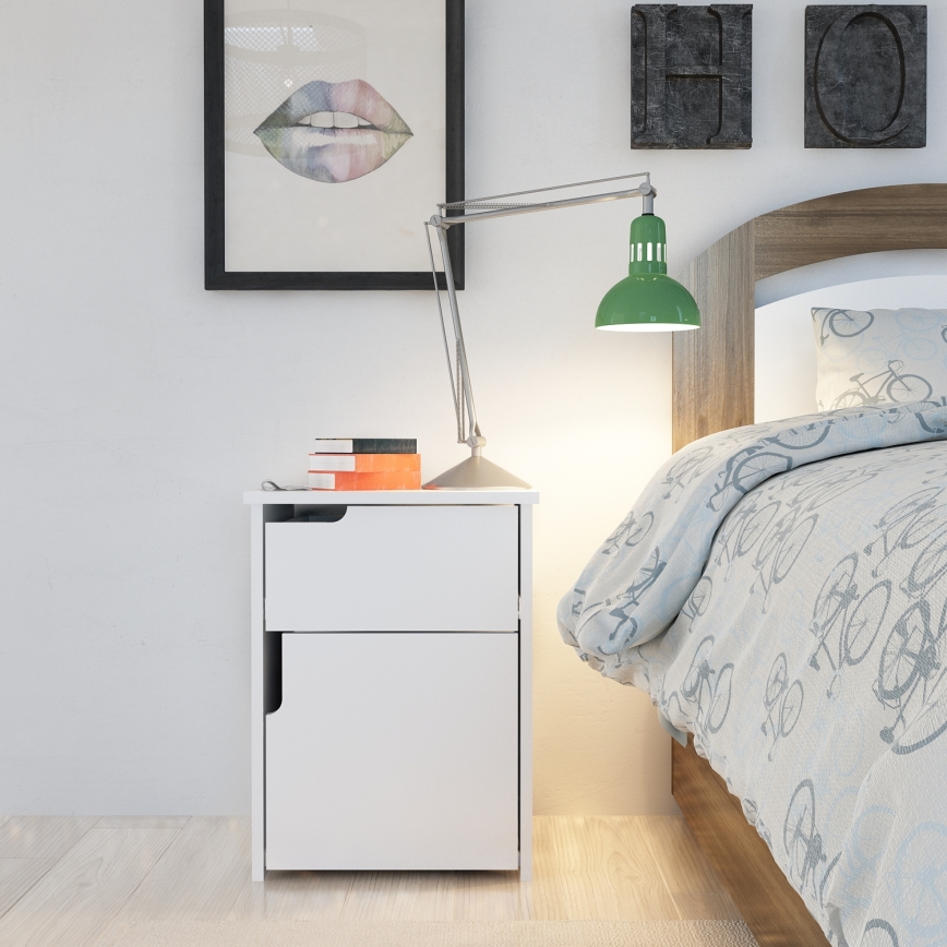 Noćni stočić ASRA 60x45 cm beo