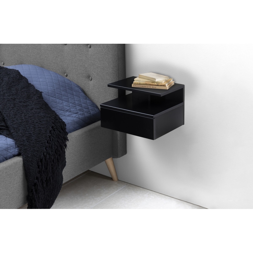 Noćni stočić AVA, crne boje