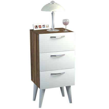 Noćni stočić BELLINI 80x40 cm braon/bela