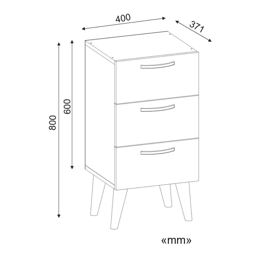 Noćni stočić BELLINI 80x40 cm braon/bela