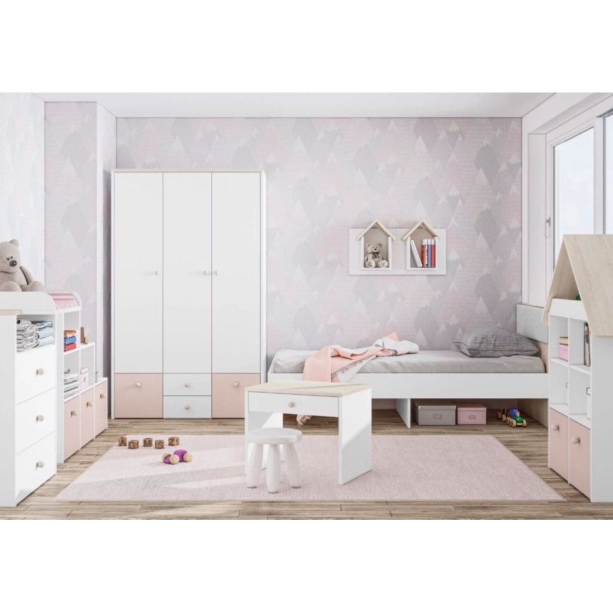 Noćni stočić BUBO 58x69 cm bela/svetli buk