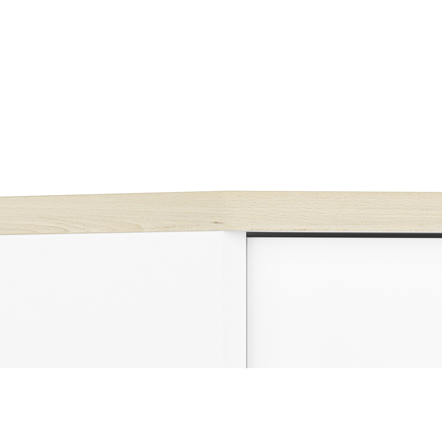 Noćni stočić BUBO 58x69 cm bela/svetli buk