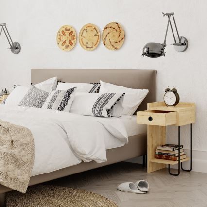 Noćni stočić CACTUS 60x29,5 cm bež/crna